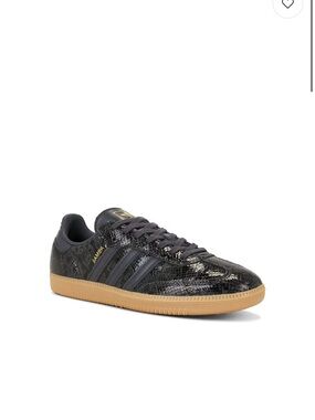 adidas Black/blue faux Snakeskin Three-Stripe Sneakers